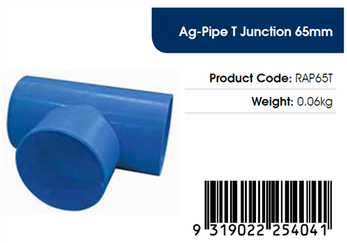 Ag Pipe / AgFlo Y Junction 65mm