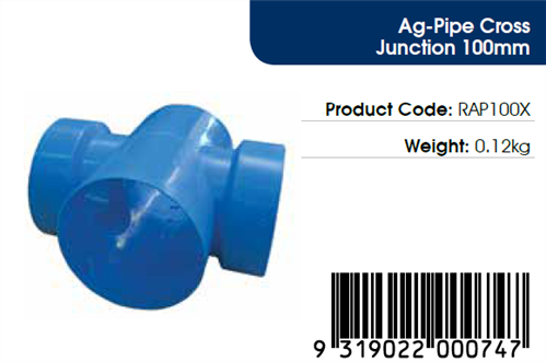 Ag Pipe / AgFlo Cross Junction 100mm