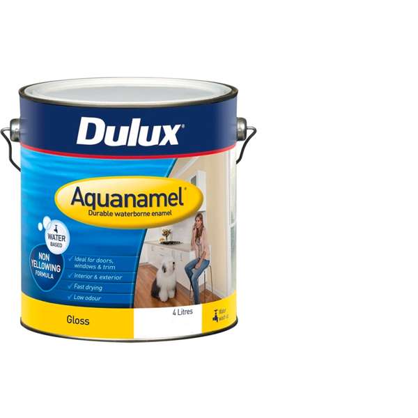 Dulux 4L Extra Bright Gloss Aquanamel Enamel Paint