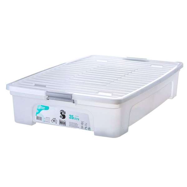 Icon Plastic Storage Container Multistore Underbed Clear 35L