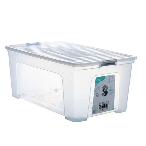 Icon Plastic Storage Container Multistore Clear 78L