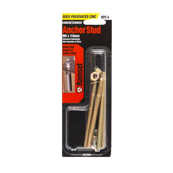 Ramset Anchor Stud M8 x 110mm ZP (4pk)