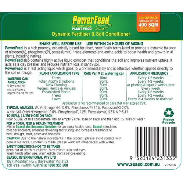 PowerFeed Concentrate Fertiliser 2L