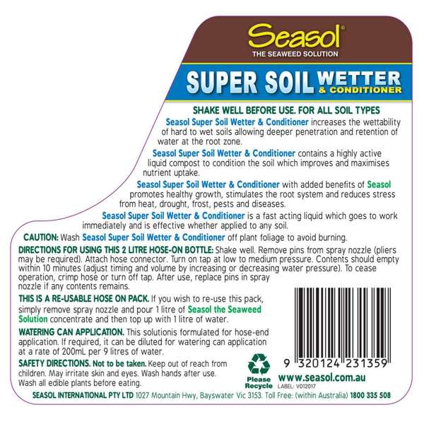 Seasol Super Soil Wetter & Conditioner Hose On 2L