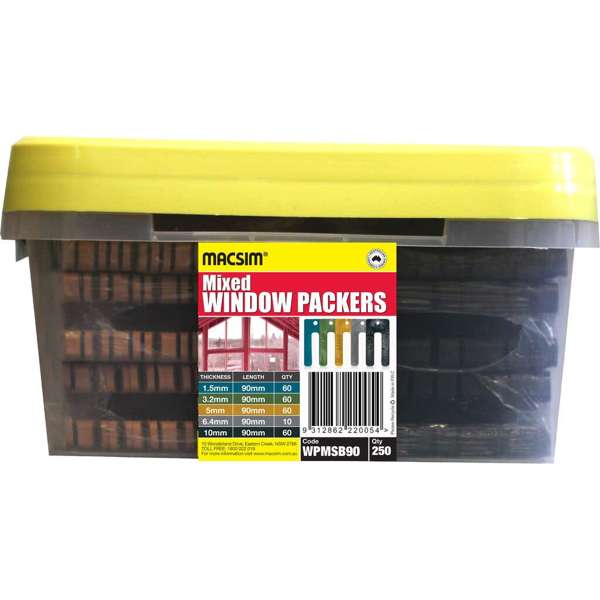 Macsim Mixed Window Packers Plastic 90mm - 250 Piece