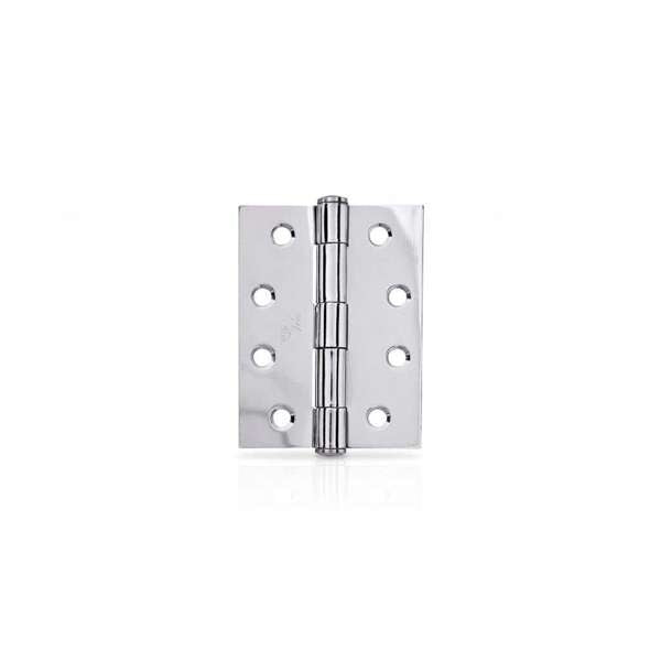 Trio Door Butt Hinge Fixed Pin Chrome Plated 100 x 75 x 2.5mm