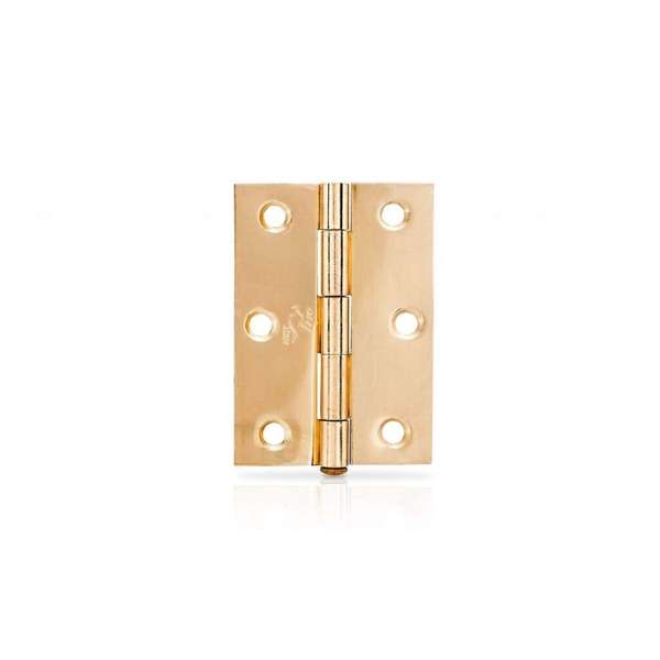 Trio Door Butt Hinge Fixed Pin Brass Plated 85 x 60 x 1.6mm