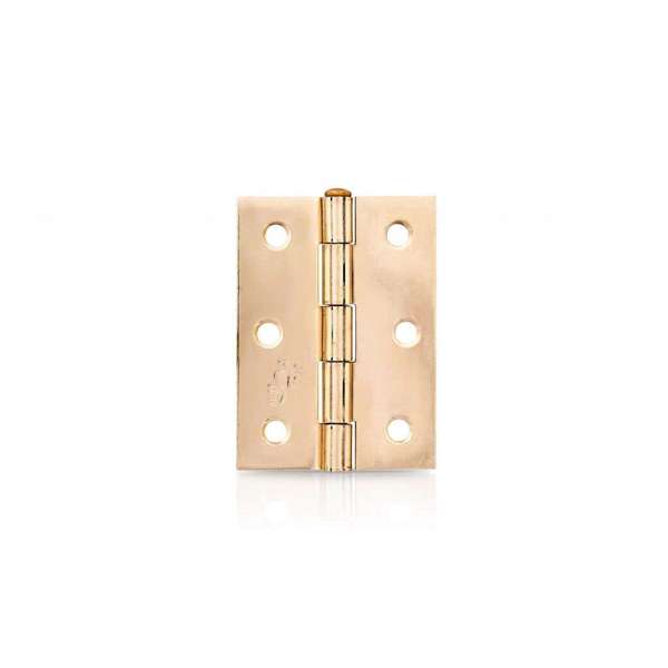 Trio Door Butt Hinge Fixed Pin Brass Plated 70 x 50 x 1.6mm