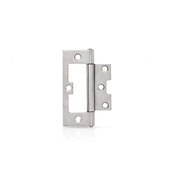 Trio Hirline Door Hinge Fixed Pin Satin Chrome 100 x 65 x 2.0mm