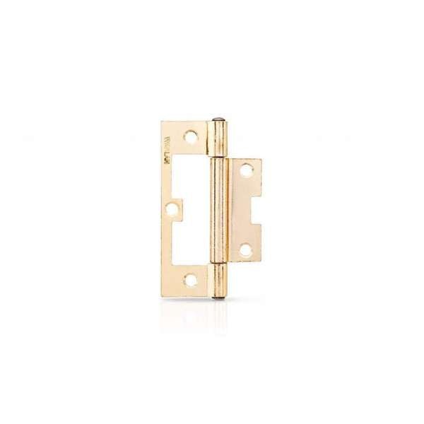 Trio Hirline Door Hinge Fixed Pin Brass Plated 90 x 52 x 1.8mm