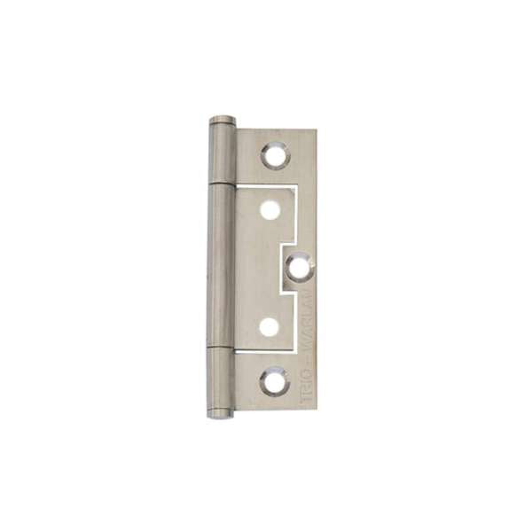 Trio Quick Fit Flat Architectural Fixed Pin Hinge Satin Stainless Steel 75 x 44 x 1.40mm