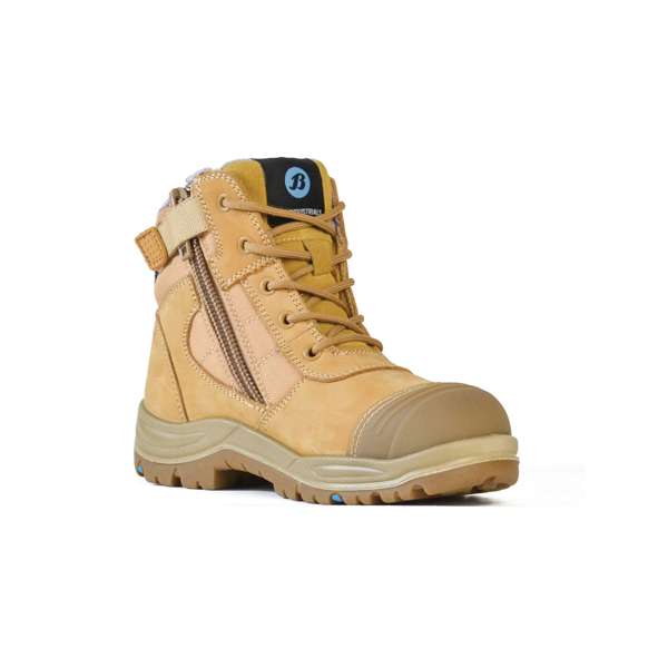 Bata Dakota Ladies Zip/Lace Safety Boot Wheat