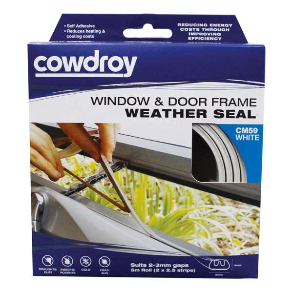 Cowdroy Grooved Rubber Window & Door Weather Seal 4 x 9mm CM59