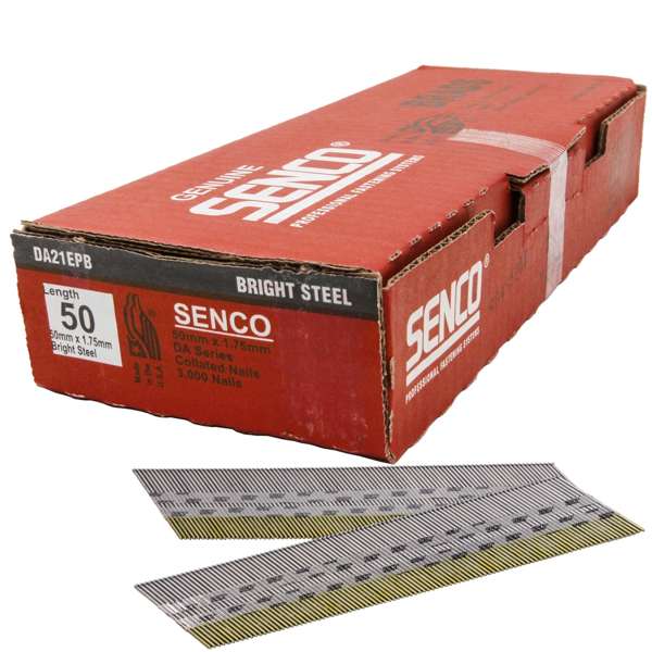 Senco 50mm x 1.75g Bright Collated DA Brad Nails - 3000 Pack