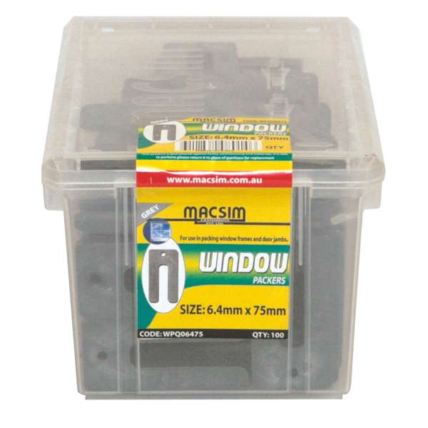 Macsim Window Packers 6.4 x 75mm Grey - Box of 100