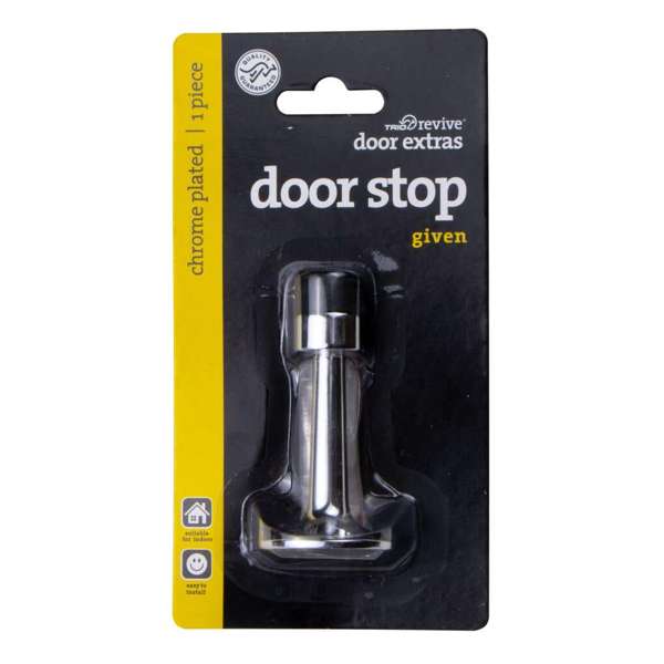 Trio Given Wall Mounted Doorstop Chrome Plated 75mm