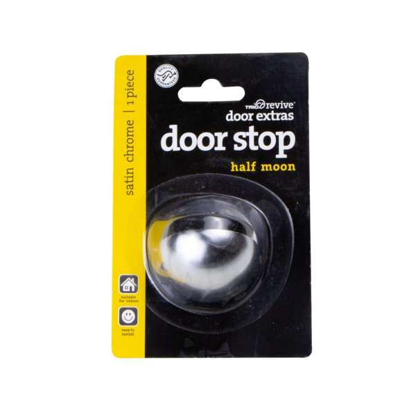 Trio Half Moon Doorstop Satin Chrome 25mm