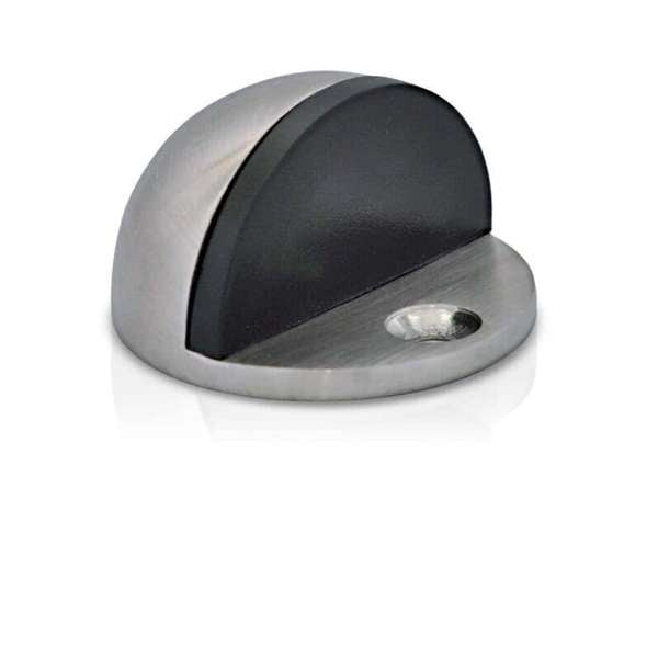 Trio Half Moon Doorstop Satin Chrome 25mm