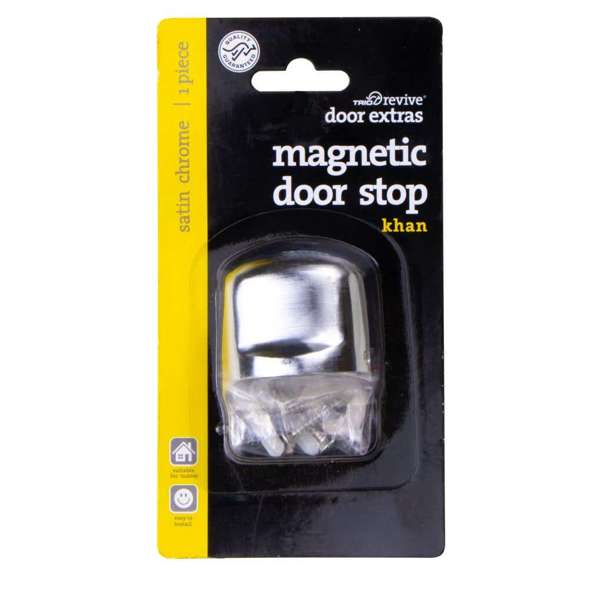 Trio Khan Magnetic Doorstop Satin Chrome 38mm