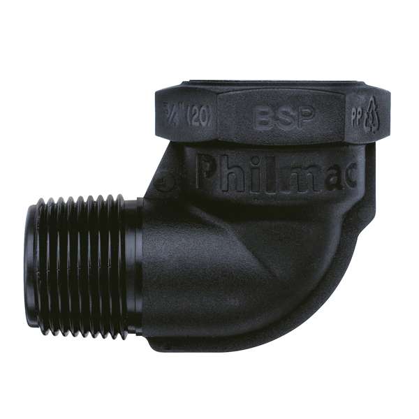 Philmac BSP Threaded Elbow Poly Male x Female 3/4"