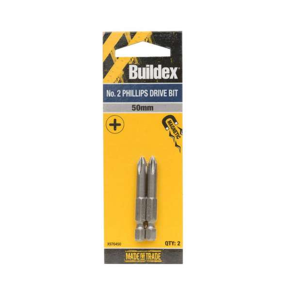 Buildex Bit Phillips No. 2 50mm - 2 Pack