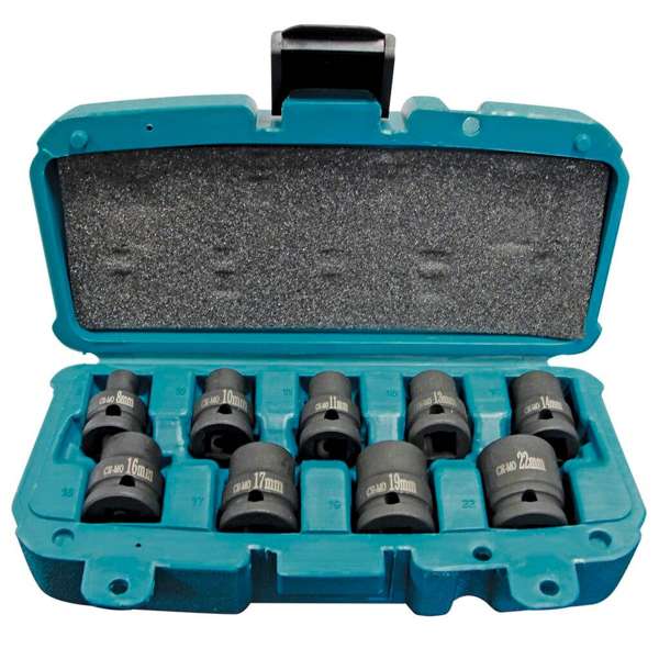 Makita Impact 1/2" Drive SAE Socket Set - 9 Piece