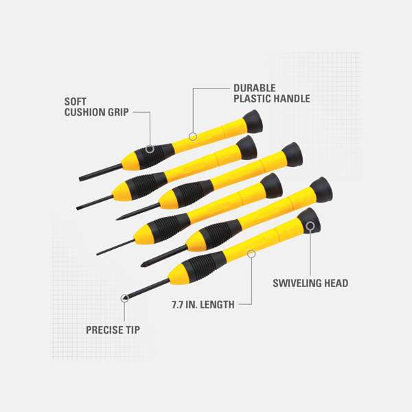 Stanley Precision Cushion Grip Screwdriver Set - 6 Piece