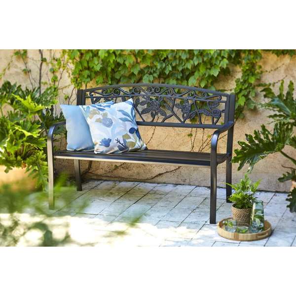 Cornwell 2 Seater Steel Bench Black