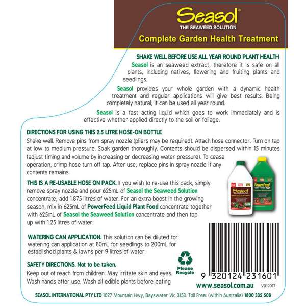 Seasol Fertiliser Ready-To-Use Hose On 2.5L