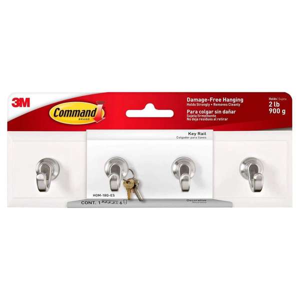 Command Hooks Damage Free Key Rail