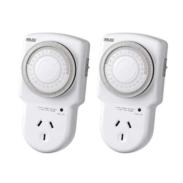 Arlec 24 Hour Analogue Timer Surge Protected - 2 Pack