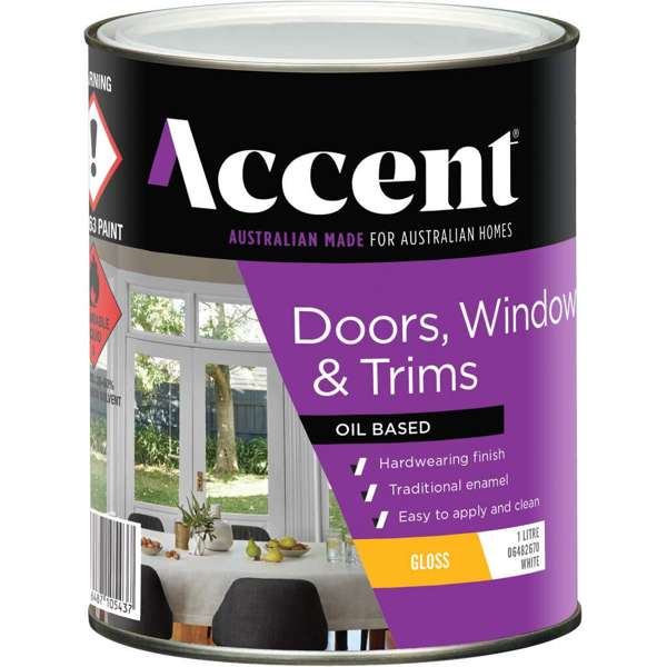 Accent Doors, Windows & Trims Oil Based Gloss White 1L