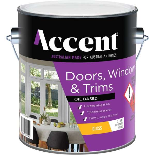 Accent Doors, Windows & Trims Oil Based Gloss White 2L