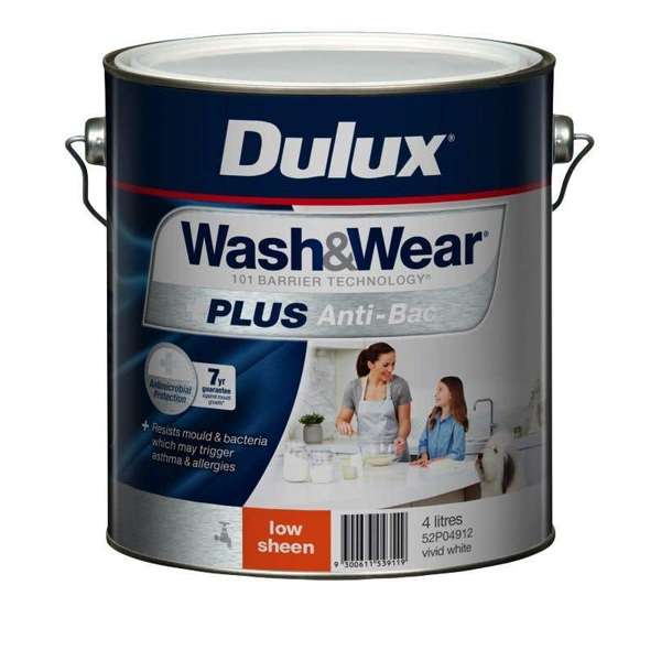 Dulux Wash&Wear +Plus Antibacterial Low Sheen Vivid White