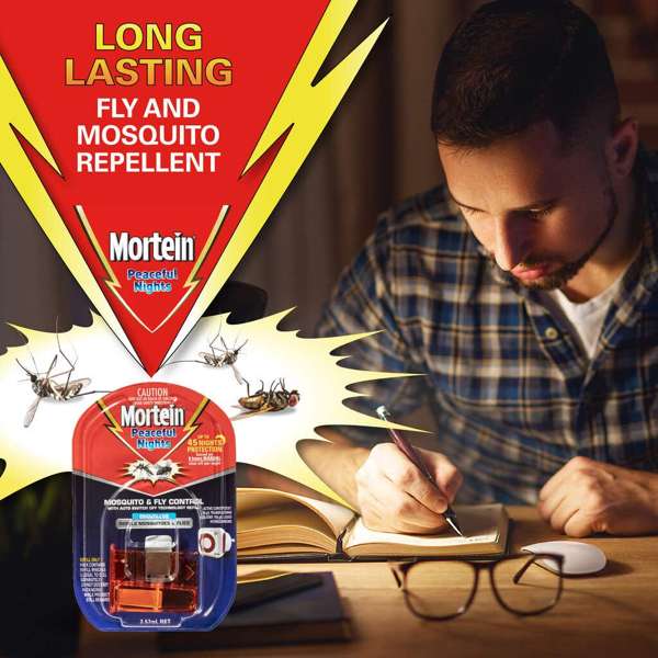 Mortein Peaceful Nights Automatic Plug in Refill Mosquito & Fly Repellent 2.57ml