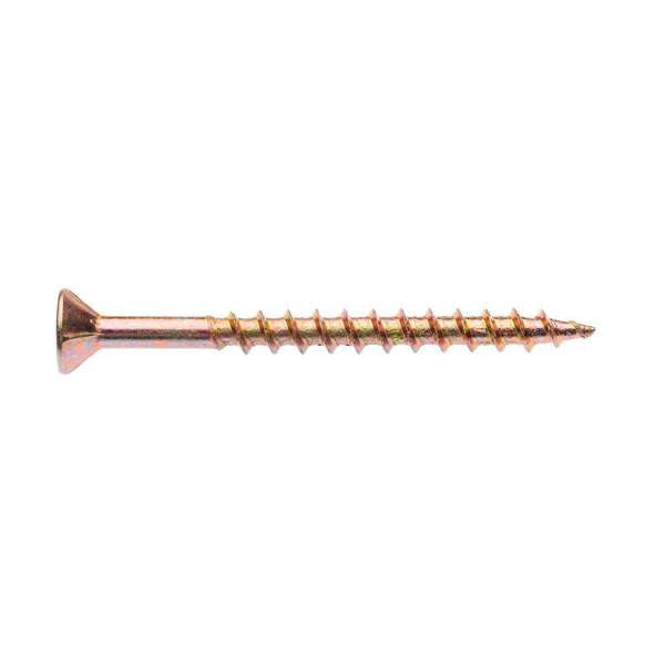 Zenith Chipboard Screw Philips Drive Gold Passivated 8G x 50mm - 500 Pack