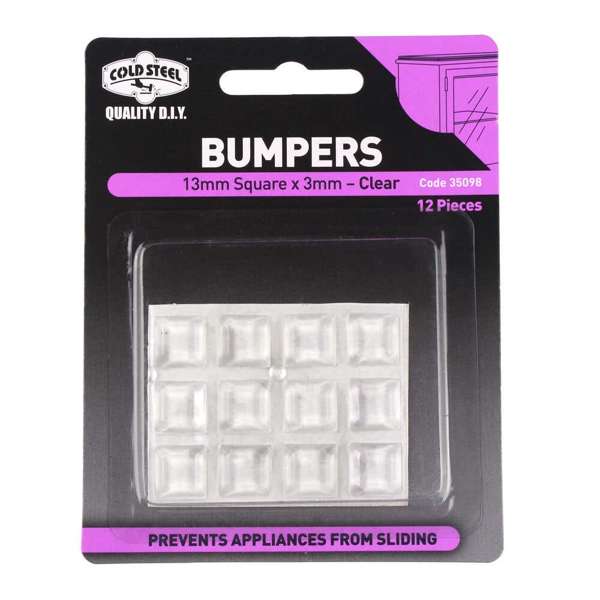 Cold Steel Bumpers Square Clear 13 x 3mm - 12 Pack