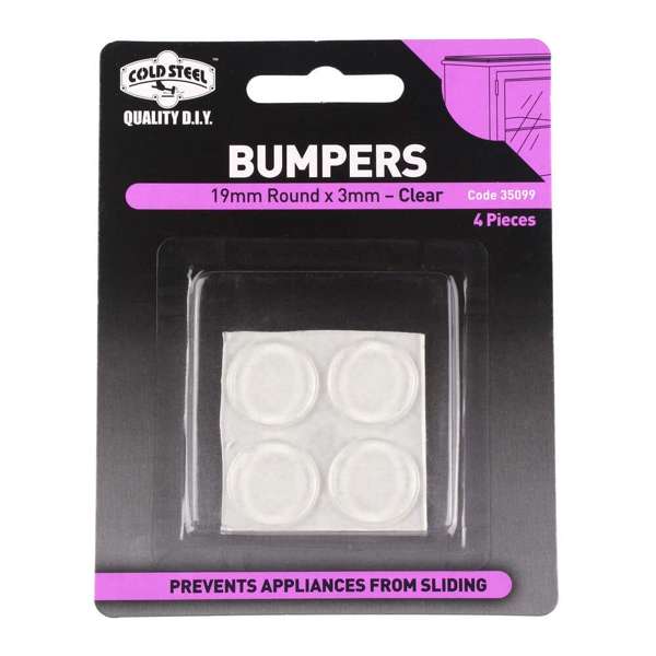 Cold Steel Bumpers Round Clear 19 x 3mm - 4 Pack