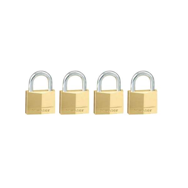 Master Lock Brass Padlock 30 x 16mm - 4 Pack