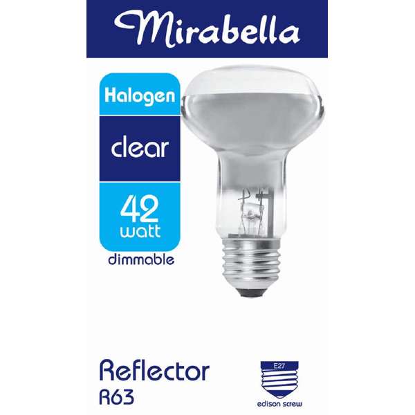 Mirabella Halogen Reflector Globe R63 42W ES Clear