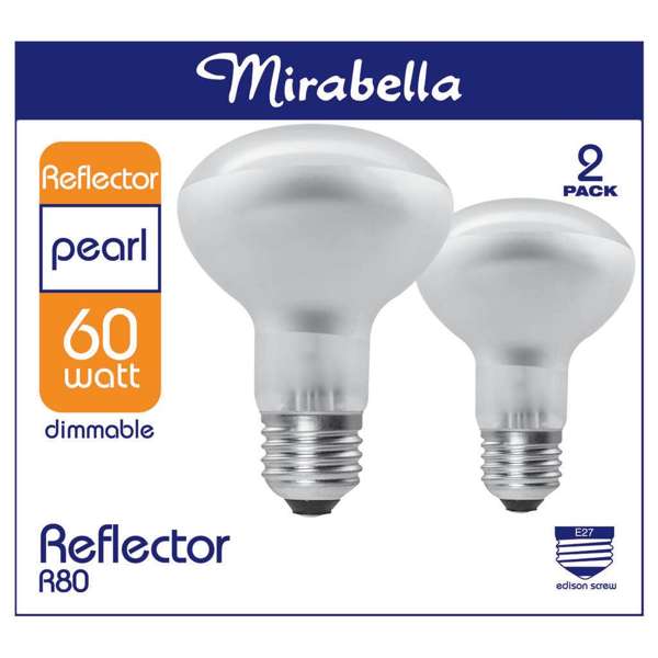 Mirabella Reflector Globe R80 ES 60W - 2 Pack