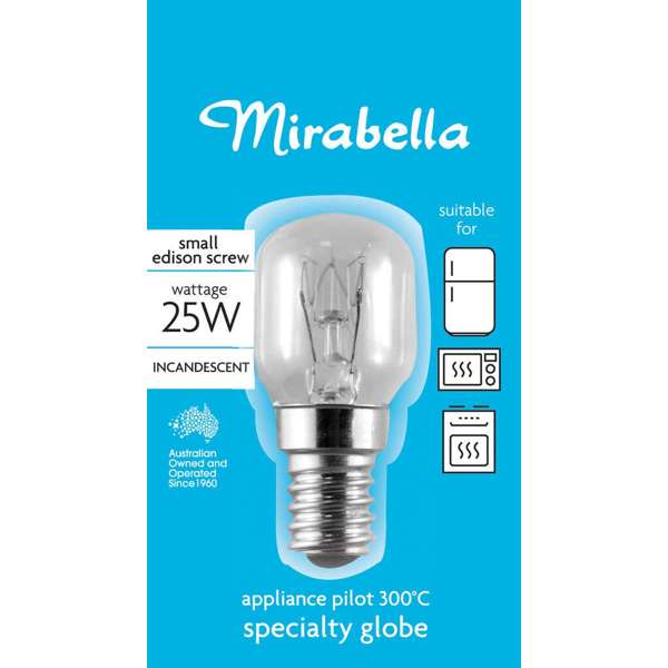 Mirabella Appliance Pilot Globe Clear 25W SES