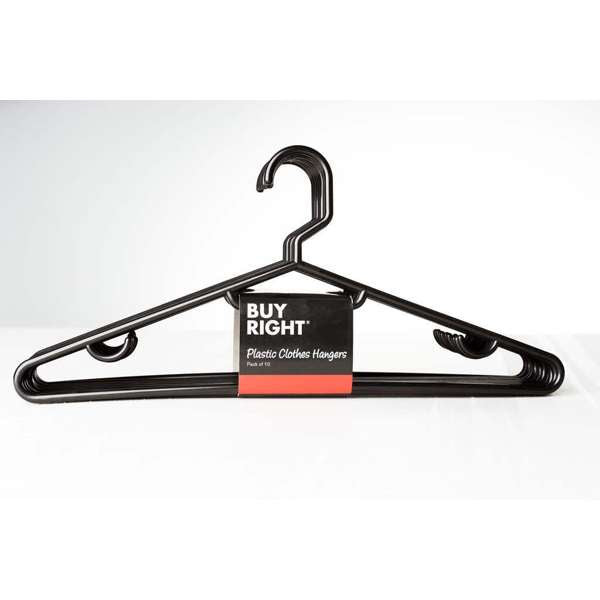 Buy Right Clothes Hanger Plastic - 10 Pack