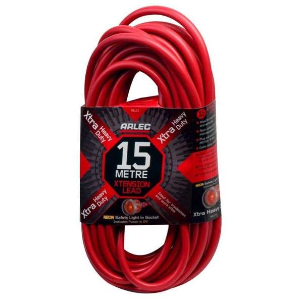 Arlec 10A 3 Core Extra Heavy Duty Extension Lead 15m 1.5mm2