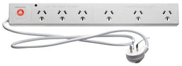 Arlec 6 Outlet Powerboard with Surge Protection SWP-LS
