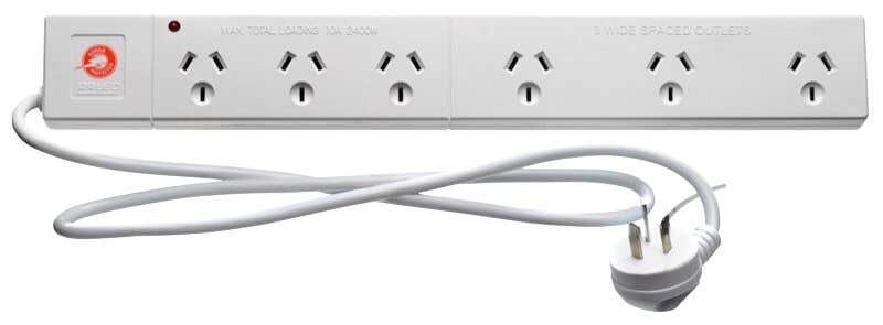 Arlec 6 Outlet Powerboard with Surge Protection SWP-LS