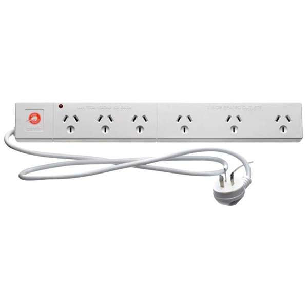 Arlec 6 Outlet Powerboard with Surge Protection