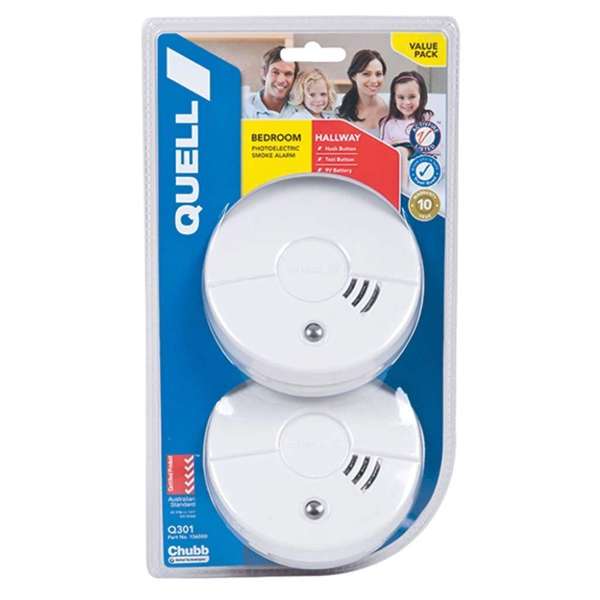 Quell Photoelectric Smoke Alarm with Hush Test Twin Pack