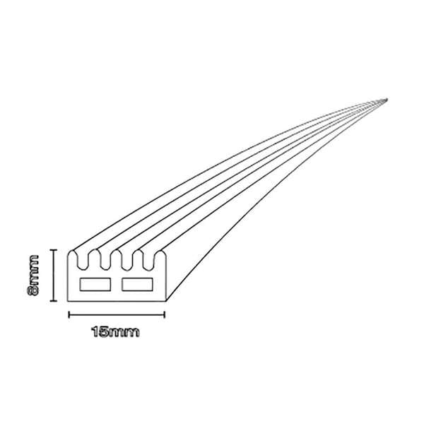 Cowdroy General Purpose Strip Rubber White 8 x 15mm x 2m