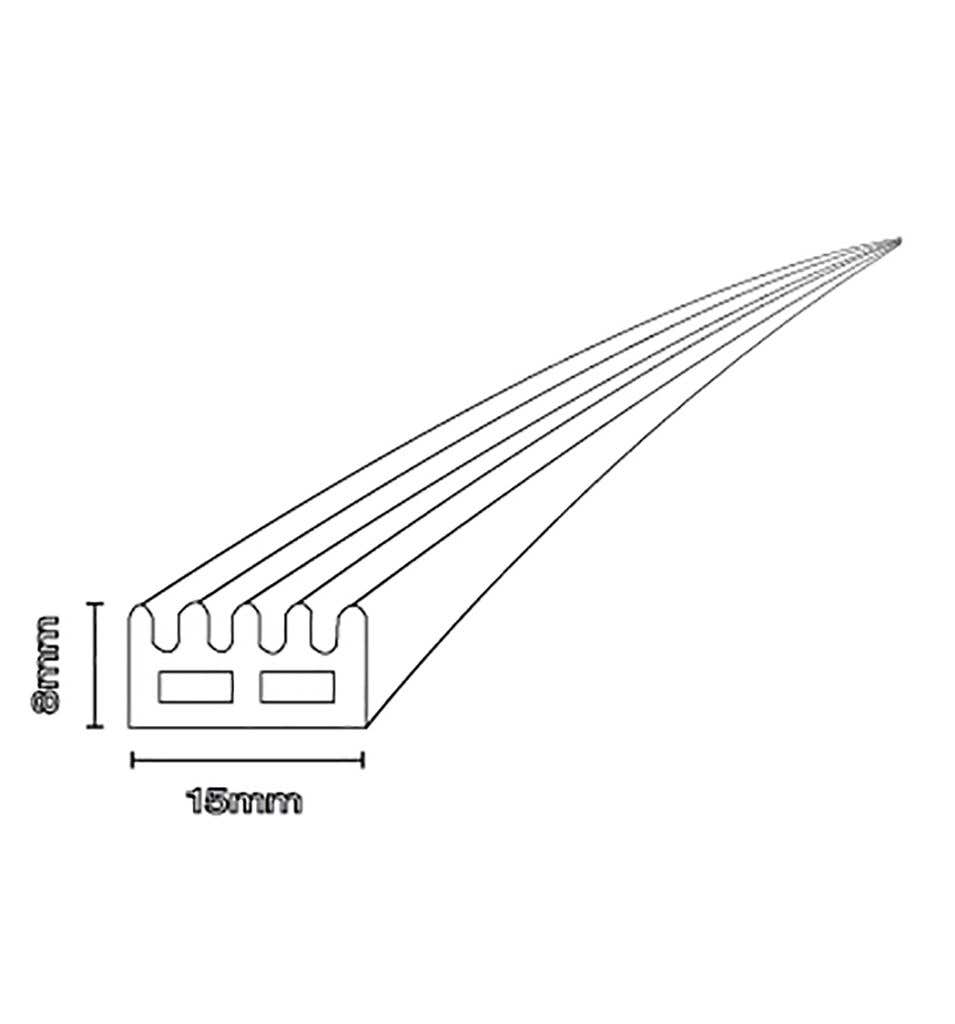 Cowdroy General Purpose Strip Rubber White 8 x 15mm x 2m